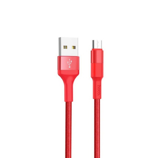 Кабель HOCO X26 USB - micro USB cable, 1м, красный